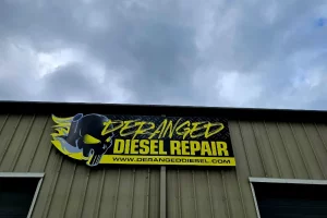 Deranged Diesel shop sign